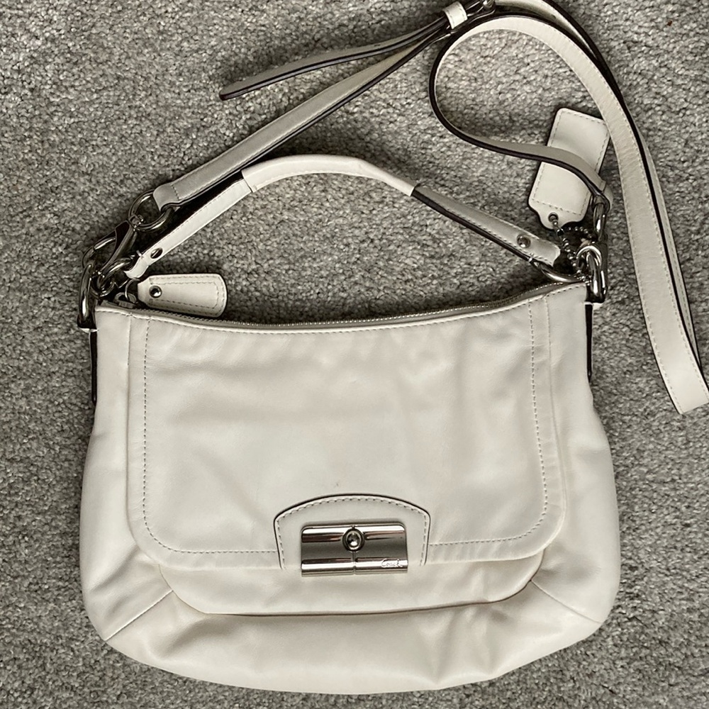 Vintage white Coach leather purse